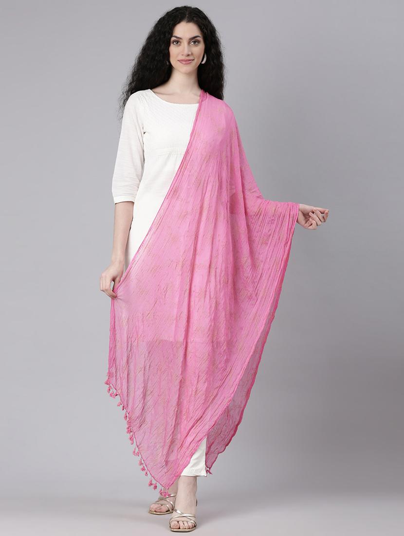 women pink embellished dupatta - 21727996 -  Zoom Image - 0