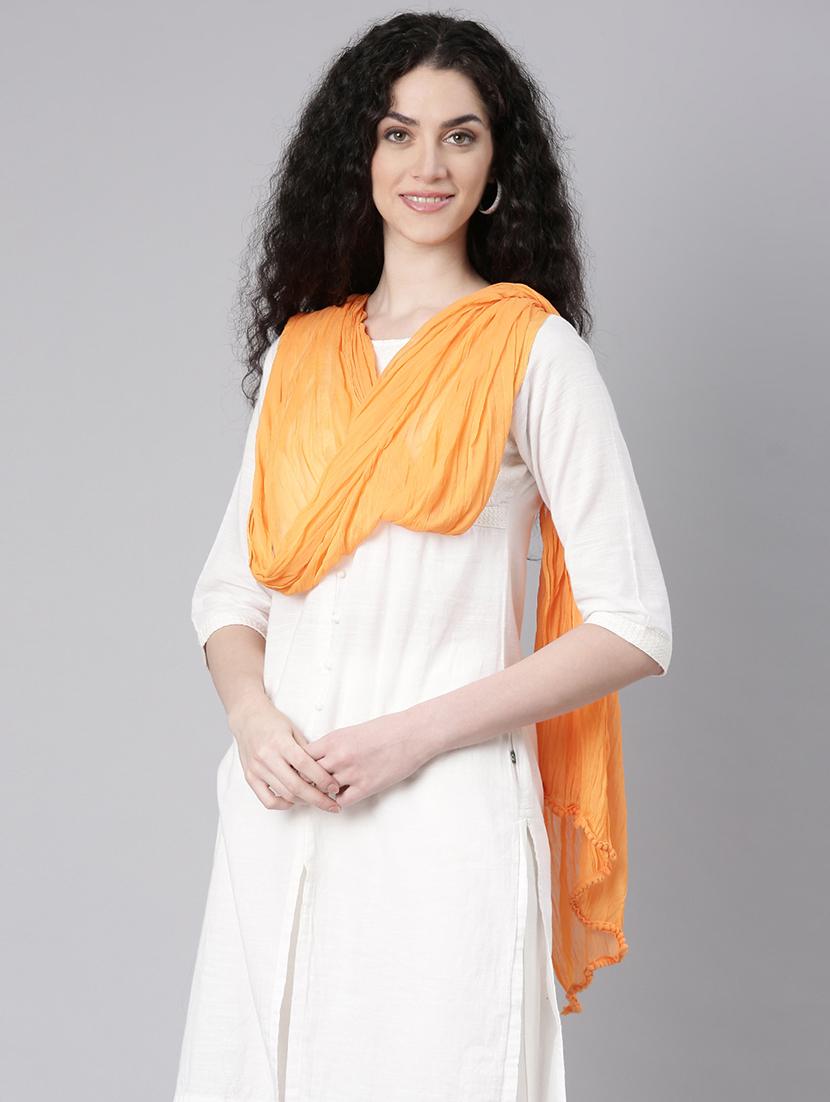 women peach solid dupatta - 21727997 - Standard Image - 2