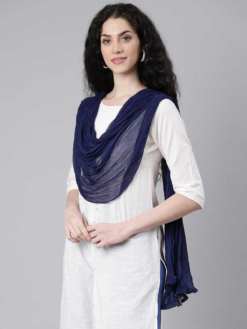 women blue solid dupatta - 21727998 - Standard Image - 2