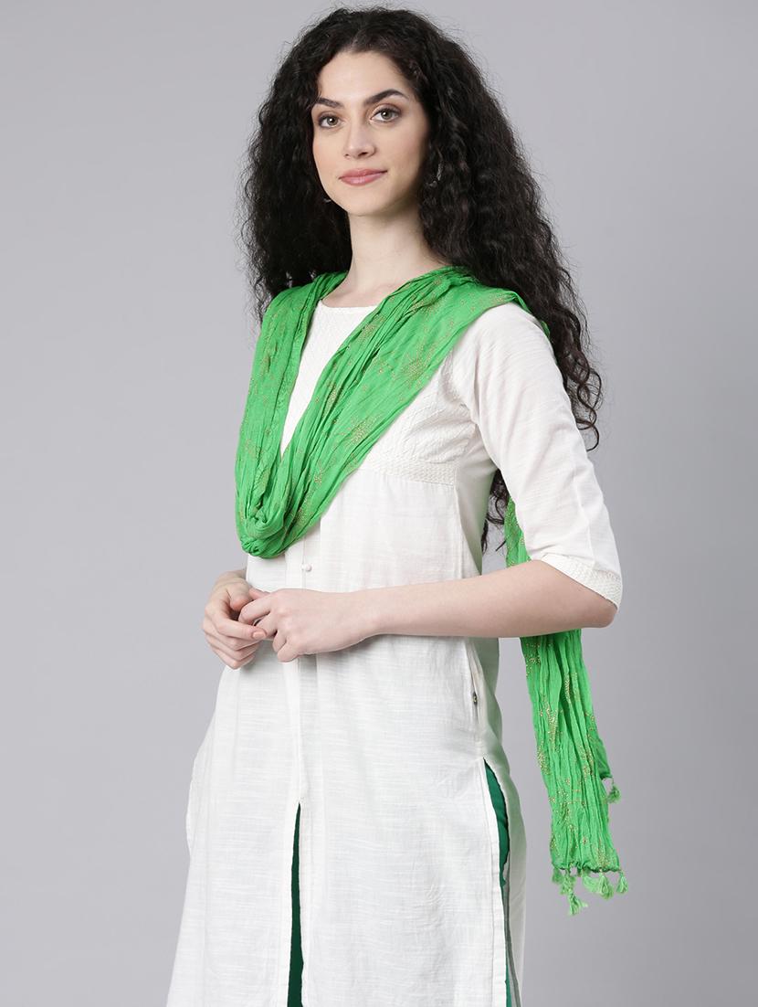 women green embellished dupatta - 21727999 - Standard Image - 2