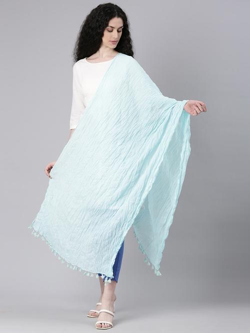 women light blue solid dupatta - 21728000 - Standard Image - 0
