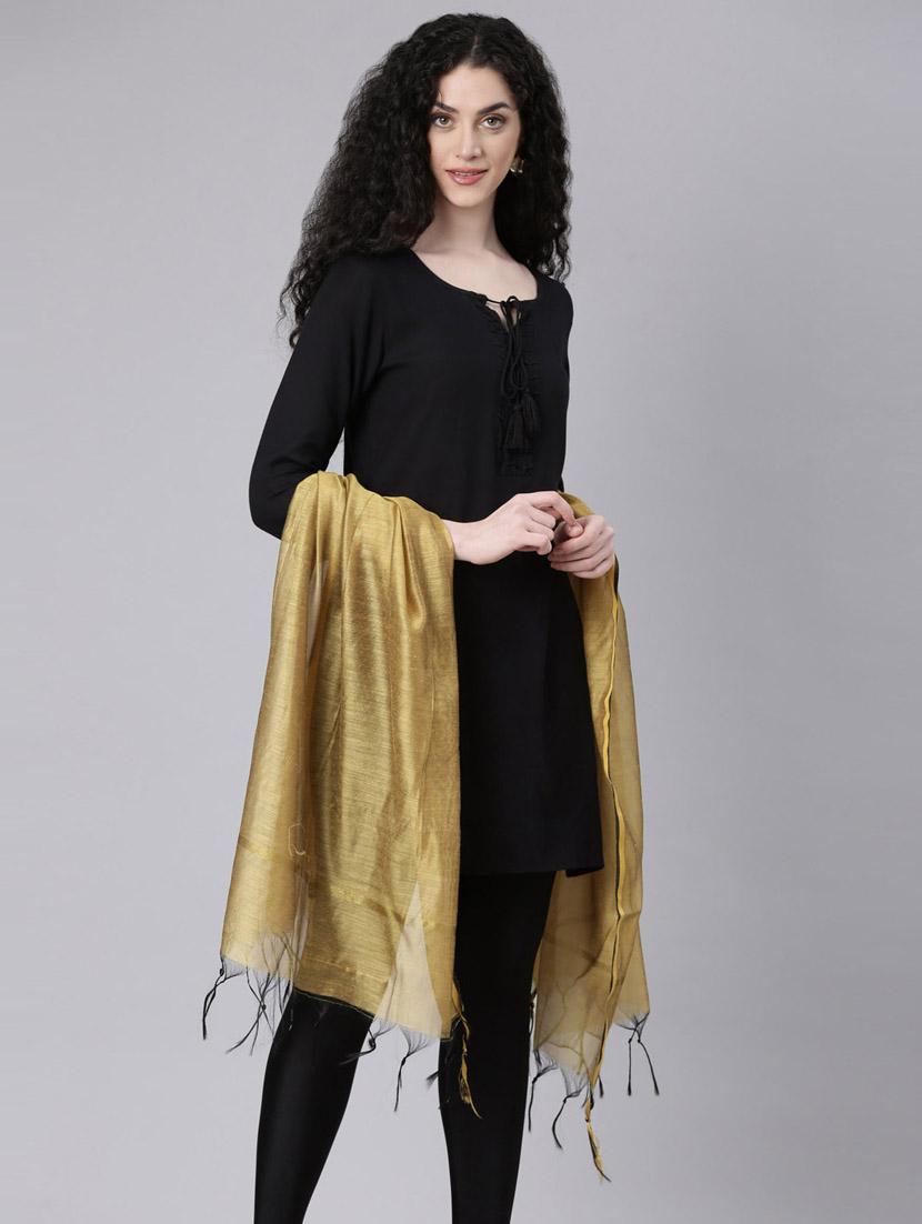women mustard solid dupatta - 21728009 - Standard Image - 2