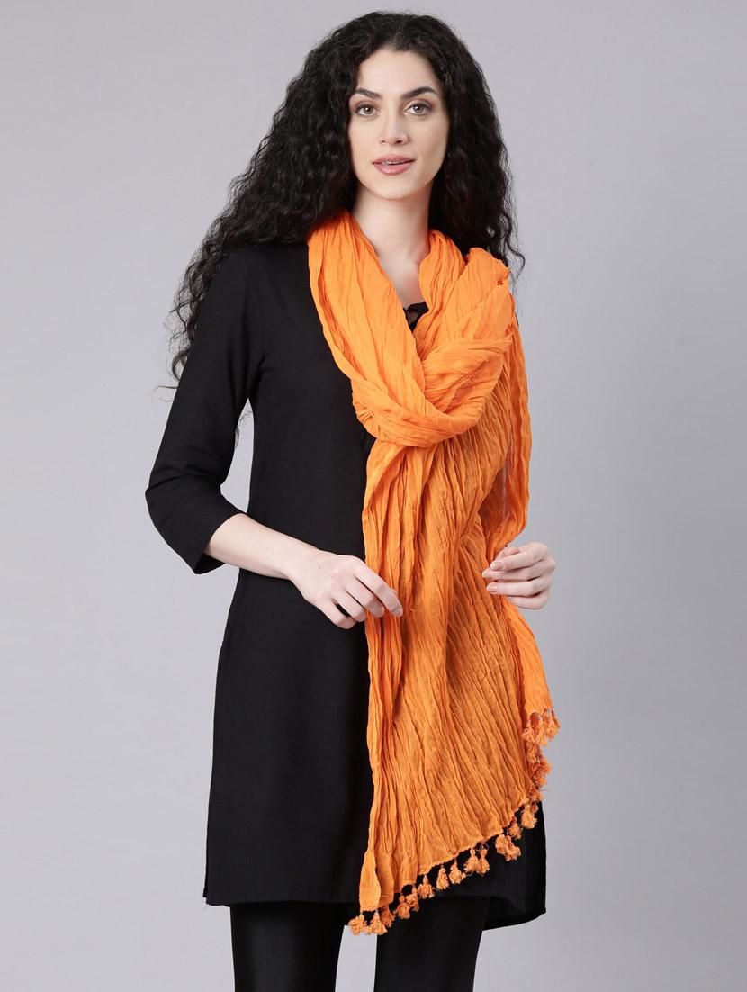 women orange solid dupatta - 21728015 - Zoom Image - 0