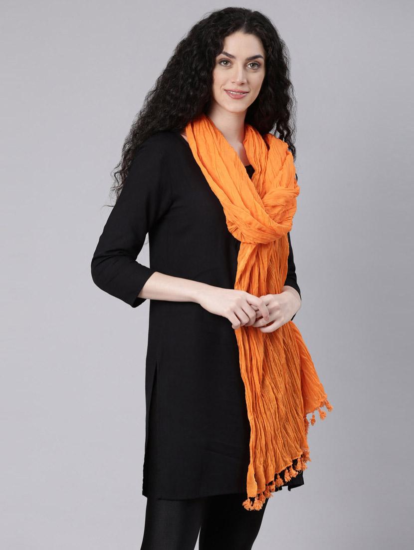 women orange solid dupatta - 21728015 - Standard Image - 2