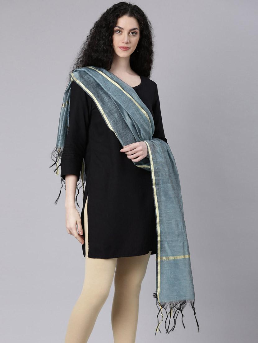 women purist blue solid dupatta - 21728021 - Standard Image - 2