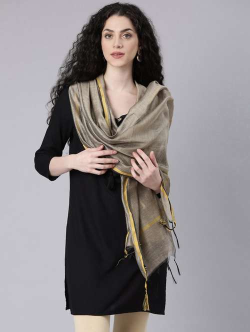 women grey solid dupatta - 21728023 - Standard Image - 0