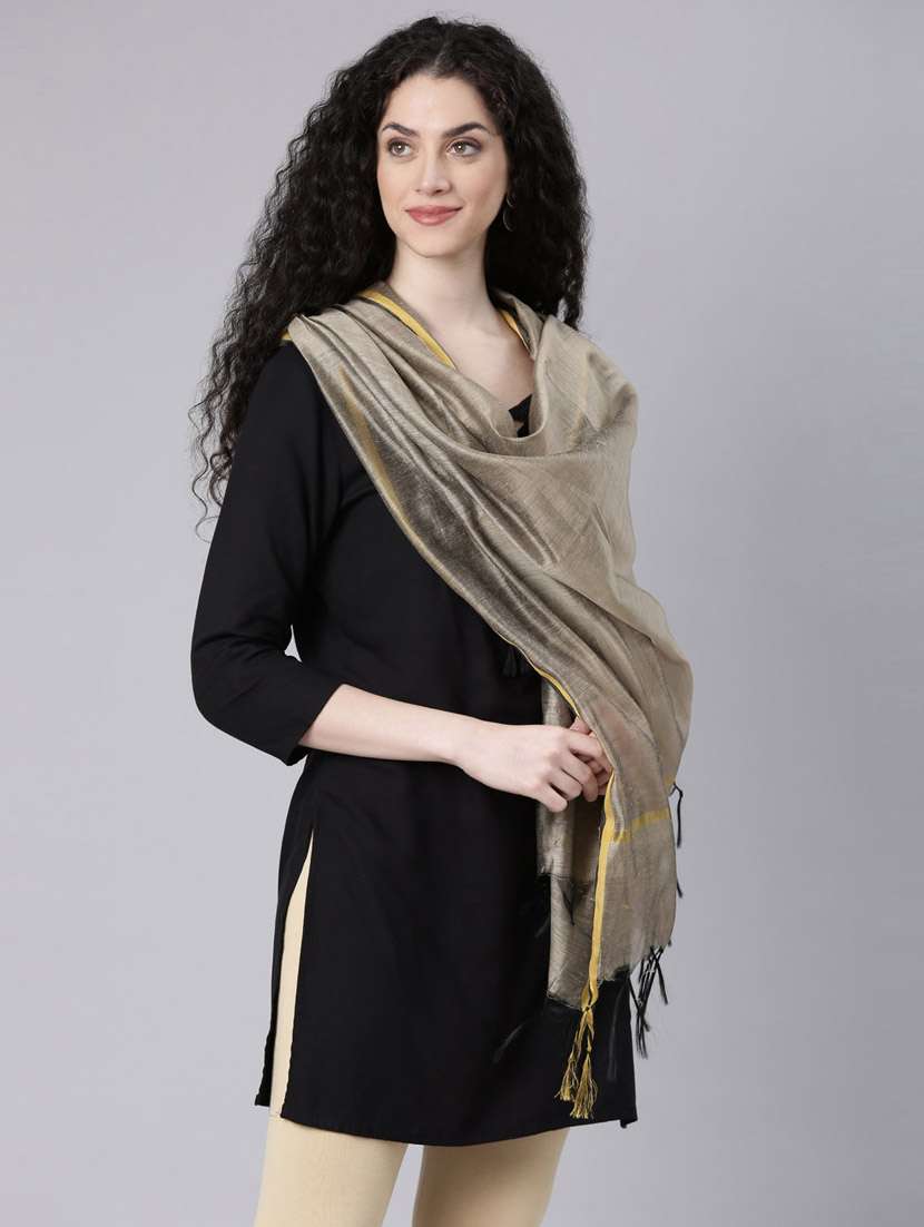 women grey solid dupatta - 21728023 - Standard Image - 2