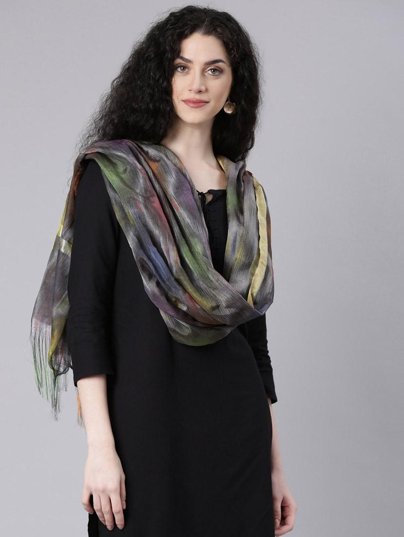 women grey printed dupatta - 21728024 - Standard Image - 2