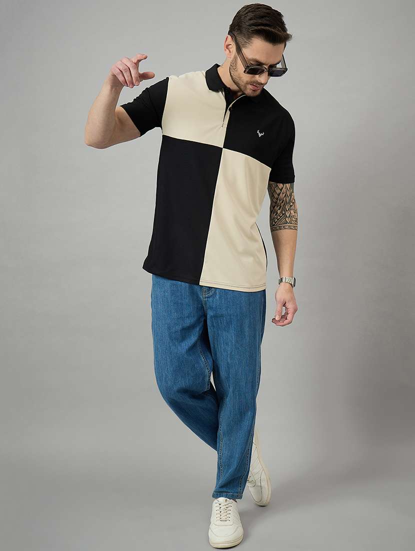 men short sleeves color block polo t-shirt - 21728059 -  Standard Image - 2