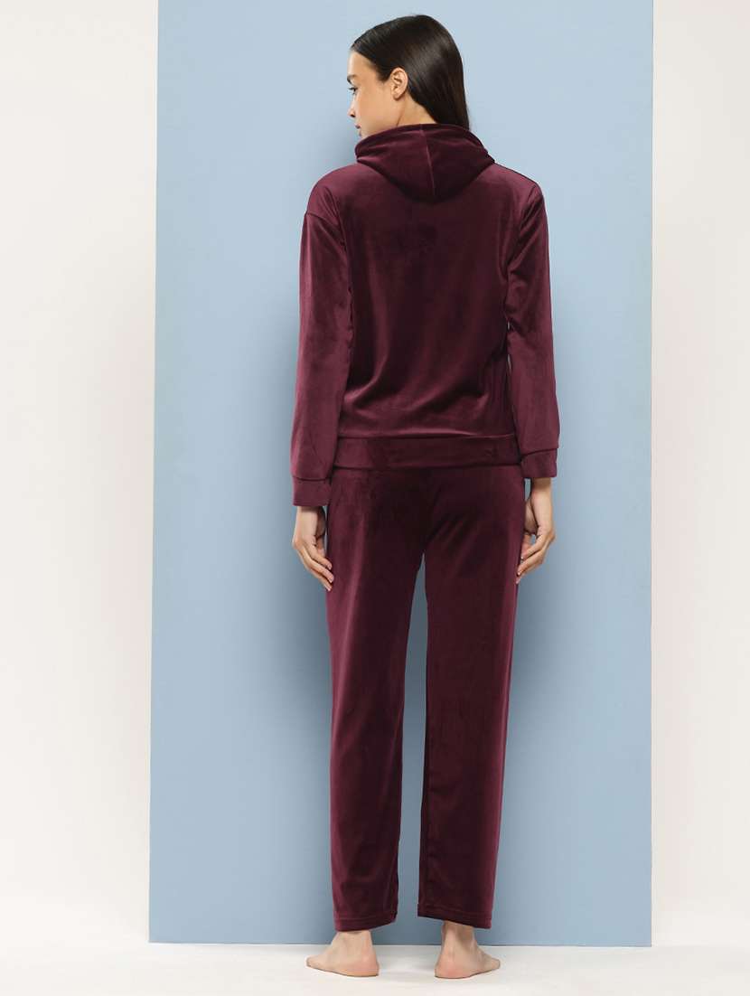 women hoodie and track pant co-ord set - 21728100 - Standard Image - 2