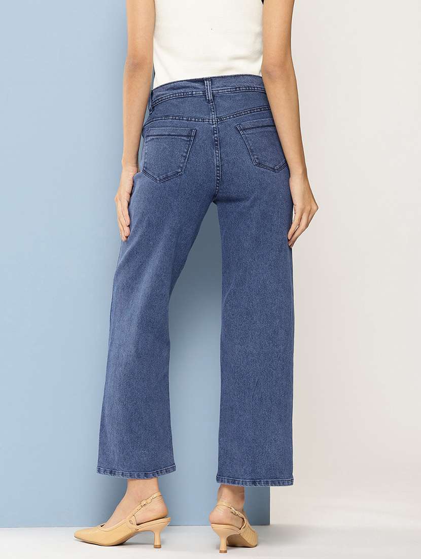 women solid high rise straight fit jean - 21728113 -  Standard Image - 2