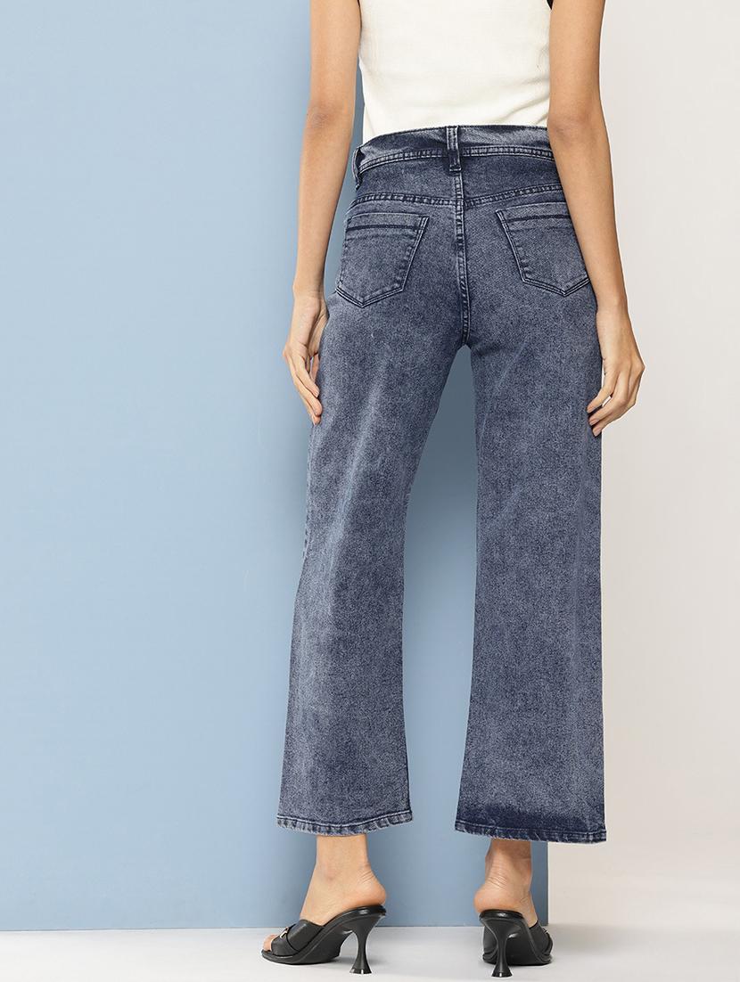 women solid high rise straight fit jean - 21728114 - Standard Image - 2