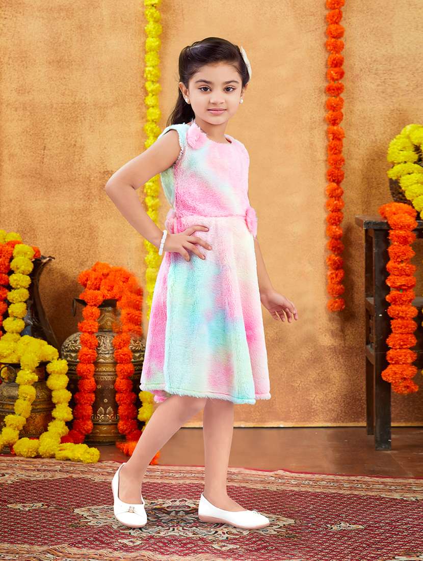 girls tie & dye round neck frock - 21728127 -  Standard Image - 2
