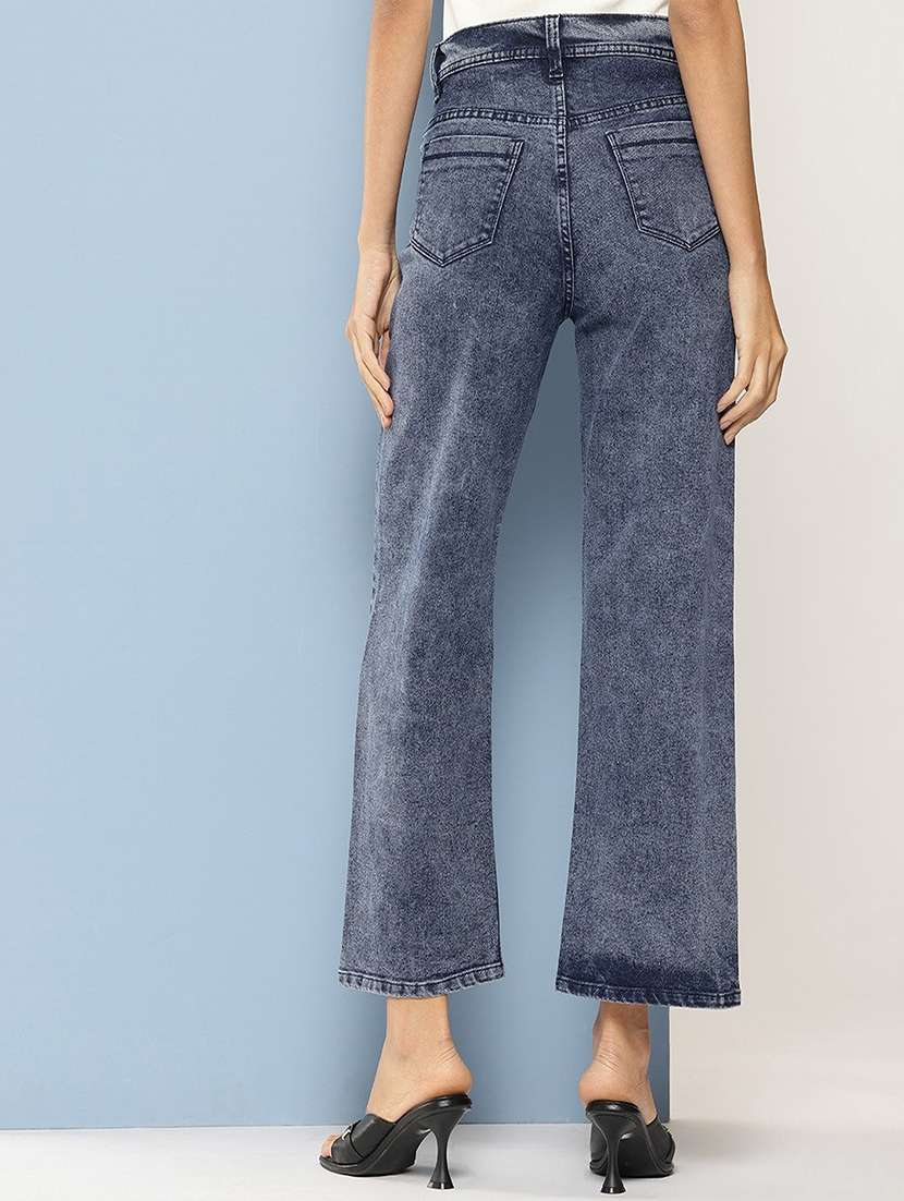 girls solid high rise denim jeans - 21728143 -  Standard Image - 2