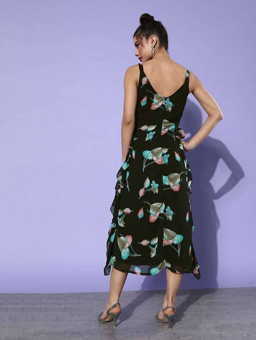 women floral print sleeveless ruffle dress - 21728178 - Standard Image - 2