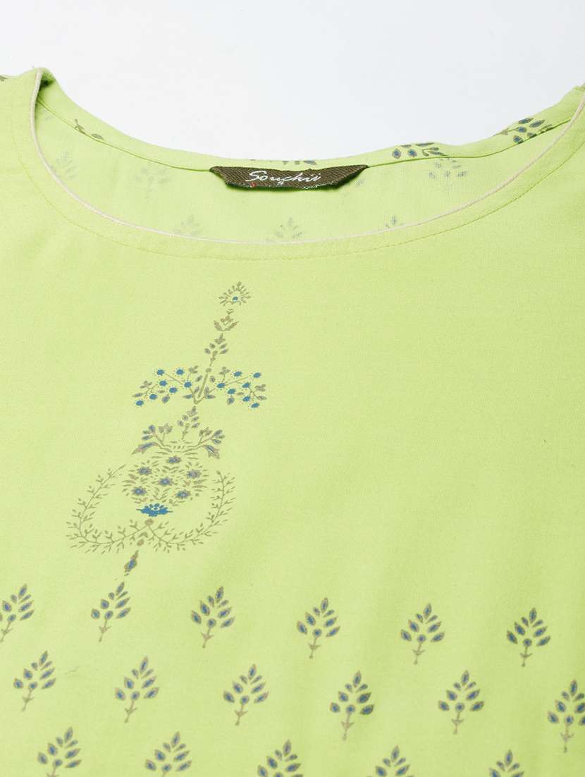 women printed round neck flared kurta - 21728263 -  Standard Image - 7