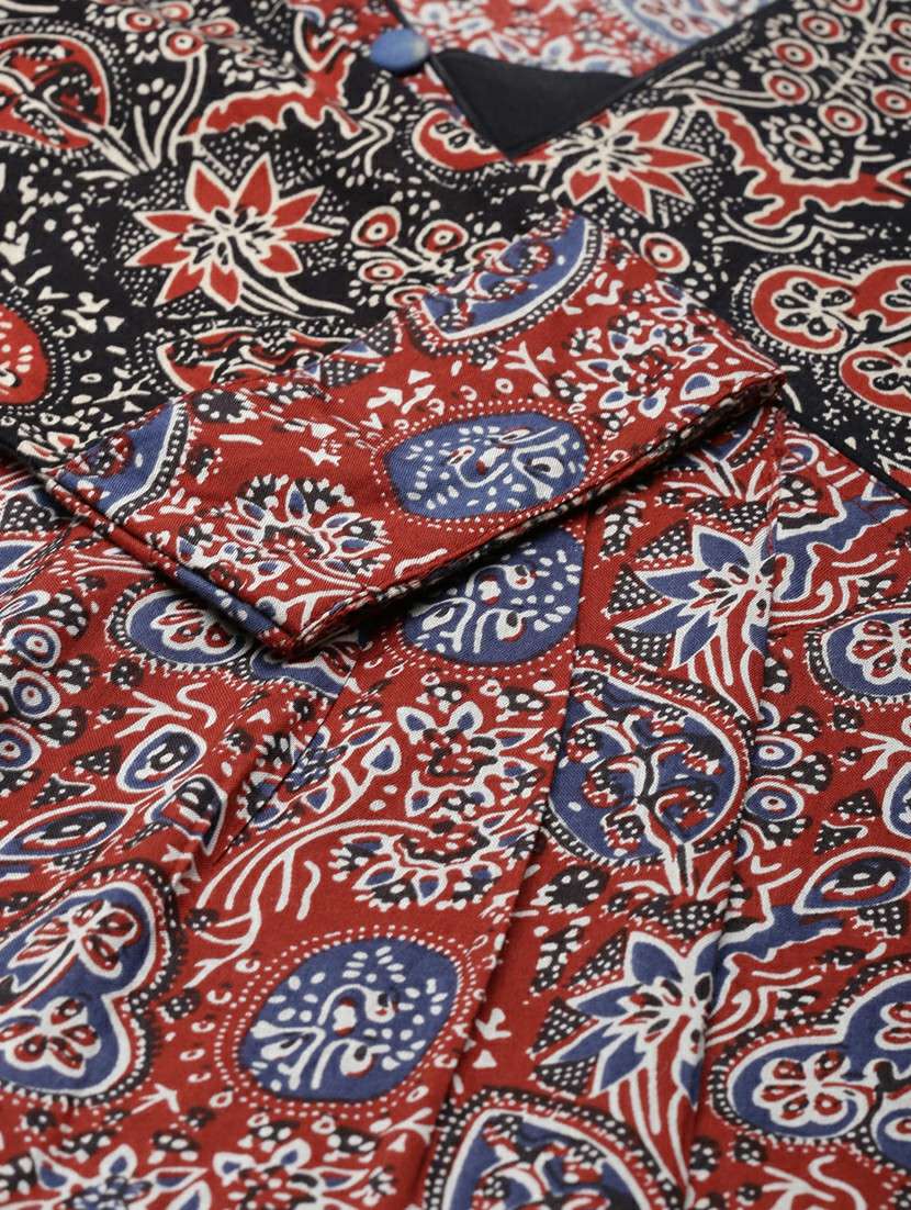 women printed three quarter sleeve kurta - 21728269 -  Standard Image - 7