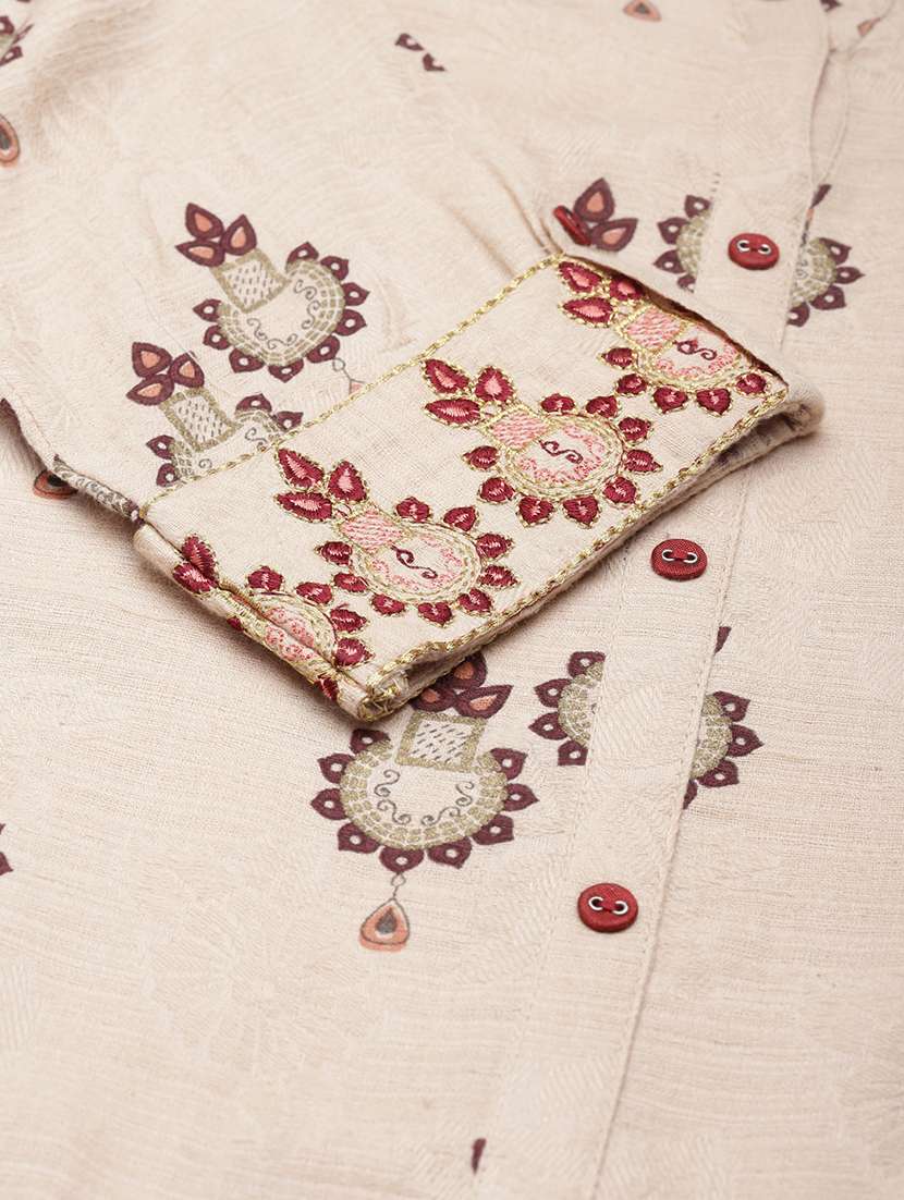 women printed three quarter sleeve straight kurta - 21728280 -  Standard Image - 7