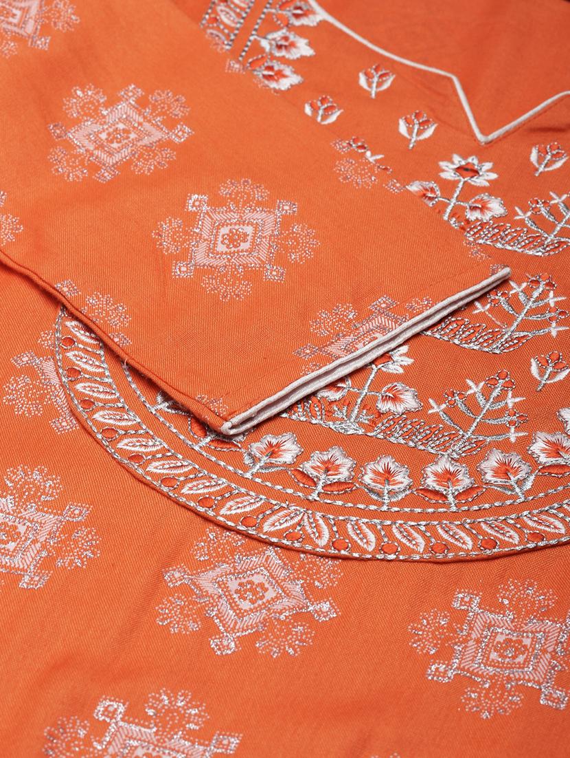 women printed three quarter sleeve straight kurta - 21728284 - Standard Image - 7