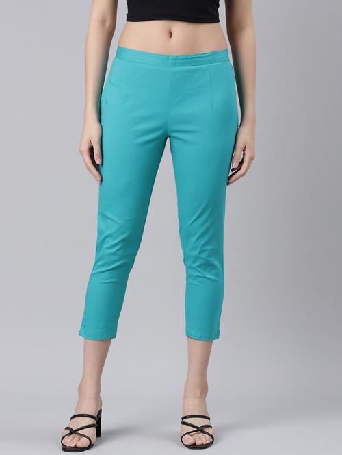 women mid rise solid cigarette pant - 21728301 - Standard Image - 0