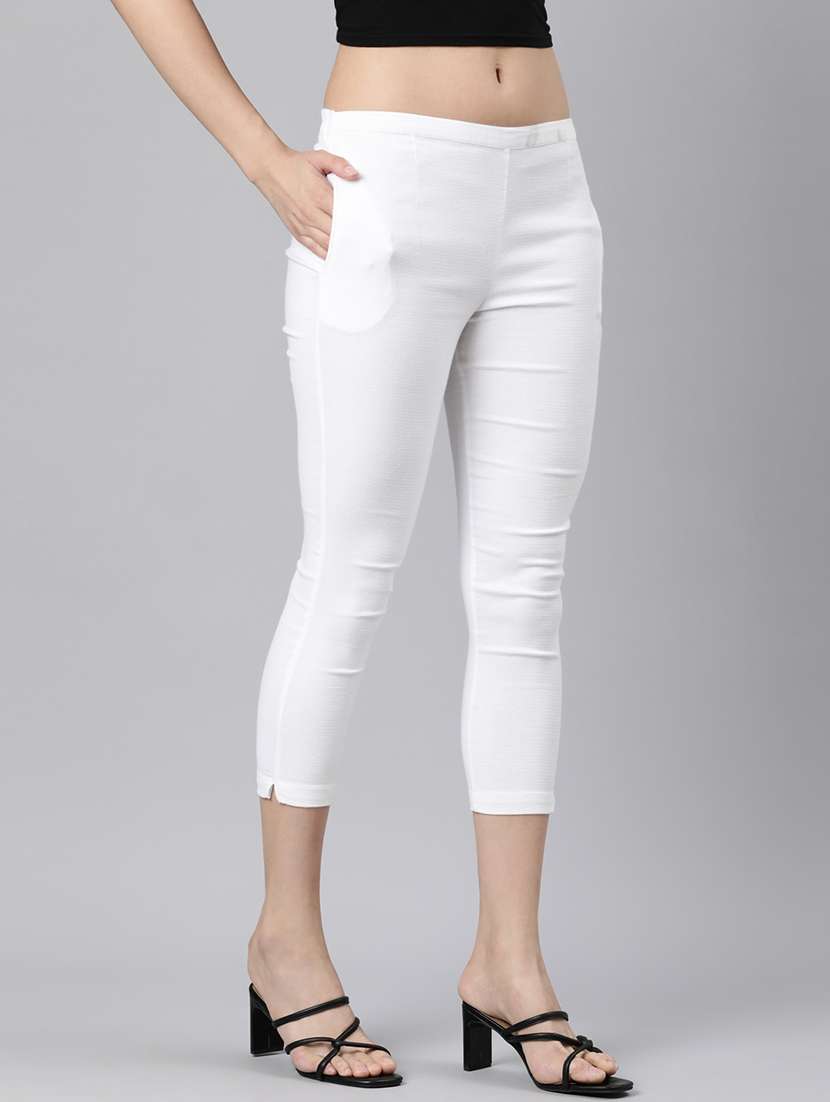 women mid rise solid cigarette pant - 21728303 -  Standard Image - 2