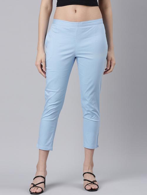 women mid rise solid cigarette pant - 21728305 - Standard Image - 0