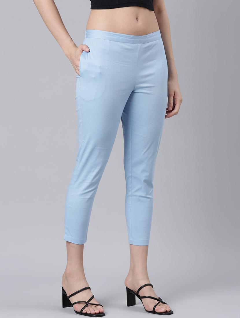 women mid rise solid cigarette pant - 21728305 - Standard Image - 2