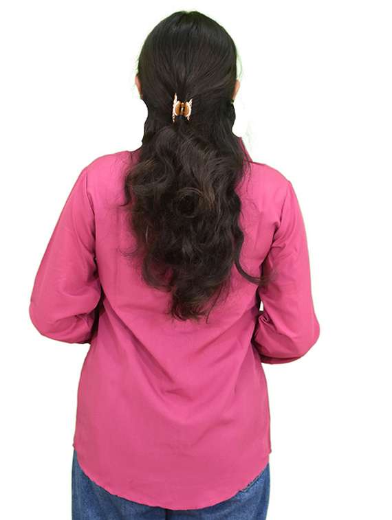 women solid collared regular shirt - 21728413 -  Standard Image - 2