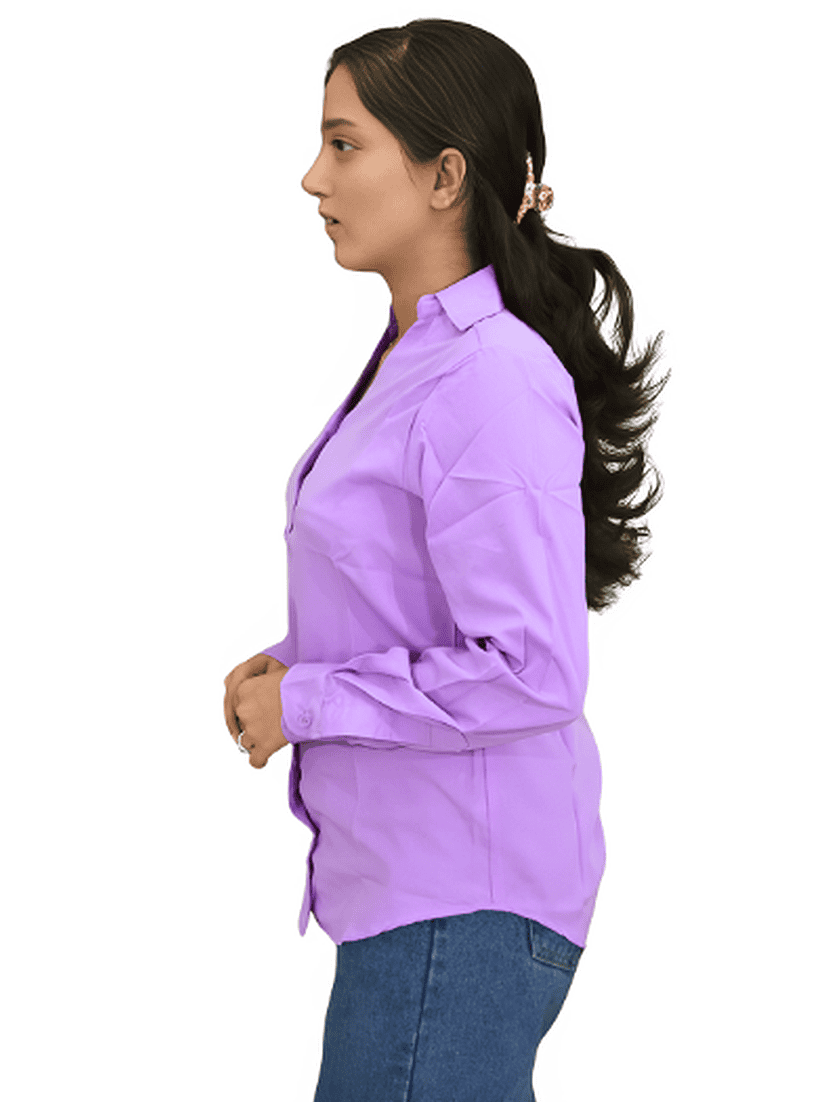 women solid long sleeve shirt - 21728414 - Standard Image - 2