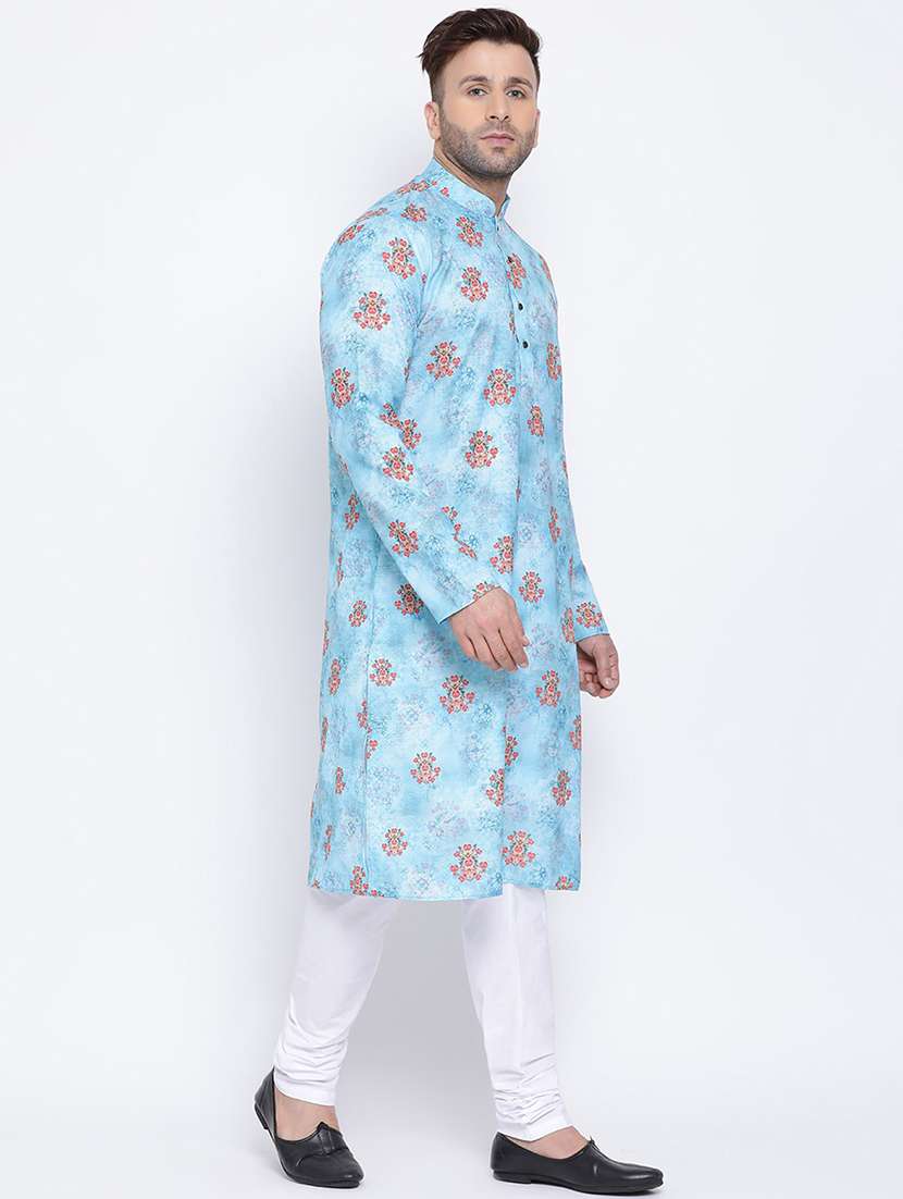 men printed kurta churidar ethnic wear set - 21728643 -  Standard Image - 2