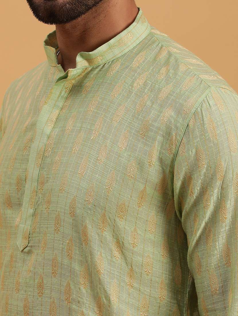 sea green silk blend kurta churidar ethnic wear set - 21728706 - Standard Image - 2