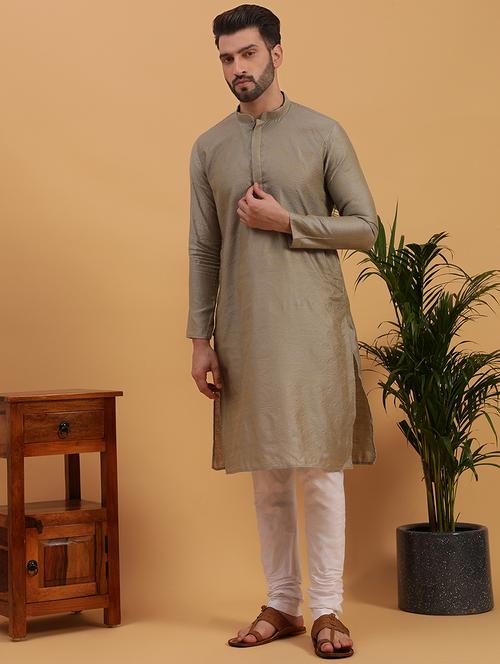 men solid kurta churidar ethnic wear set - 21728709 -  Standard Image - 0