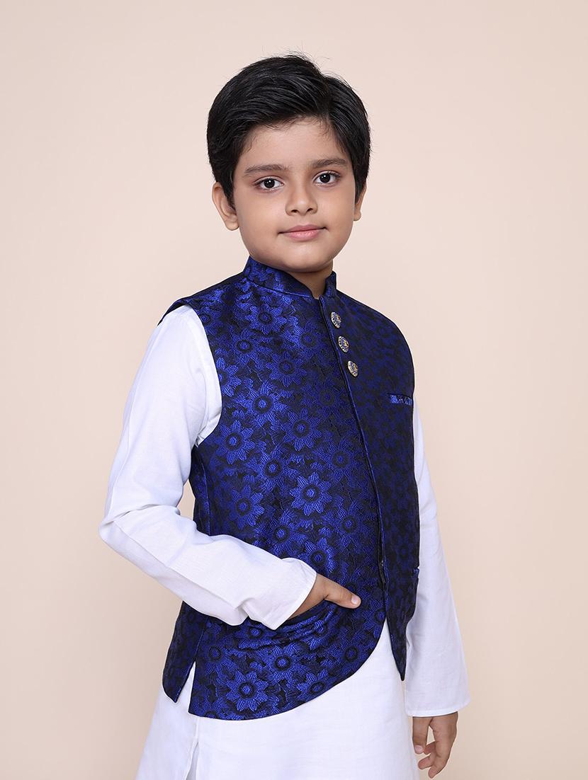 boys self design nehru jacket - 21728746 - Standard Image - 2