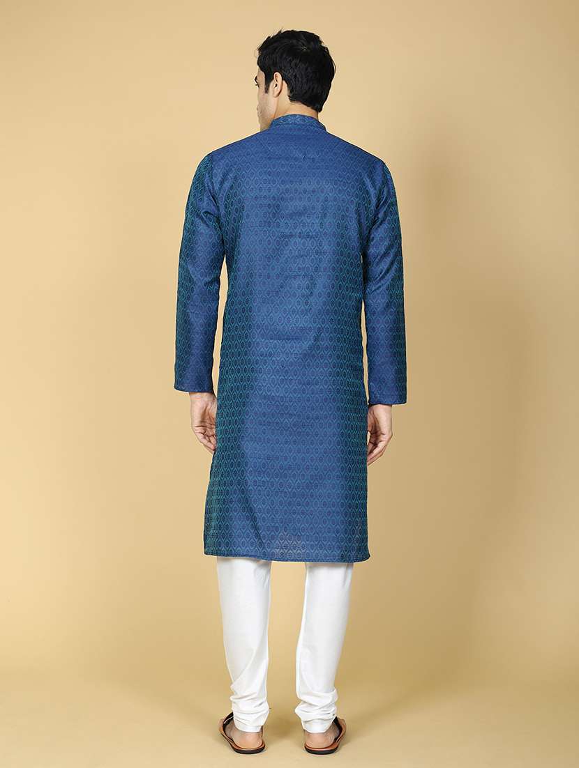 men mandarin neck long sleeve festive wear kurta - 21728806 - Standard Image - 2