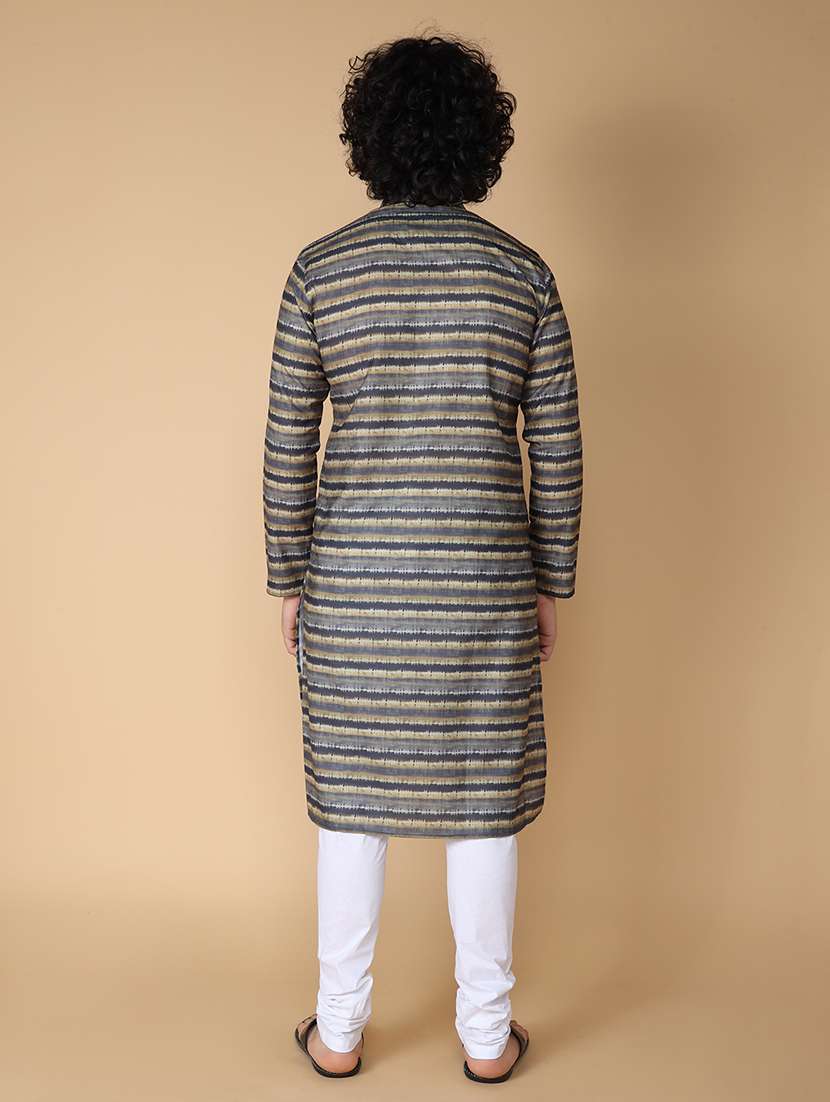 men striped mandarin neck long kurta - 21728815 -  Standard Image - 2