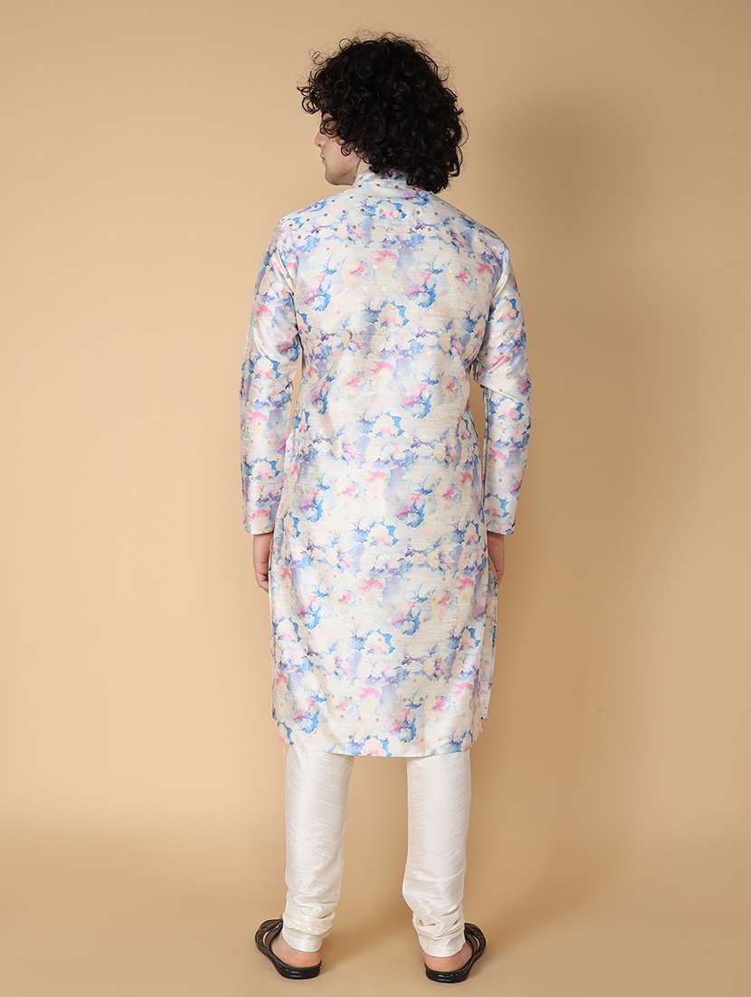 men mandarin neck long sleeve festive wear kurta  - 21728817 -  Standard Image - 2