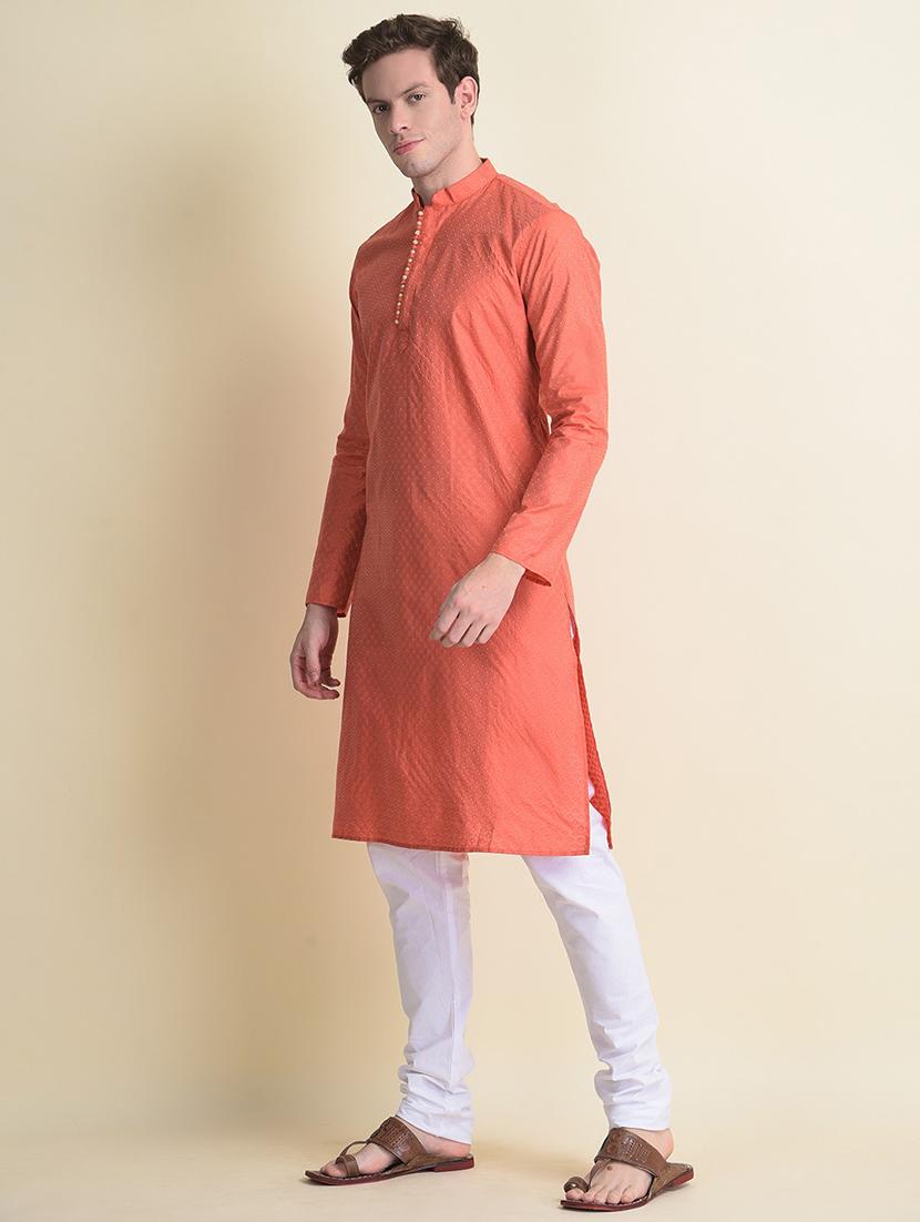 men printed mandarin neck long kurta - 21728867 - Standard Image - 2
