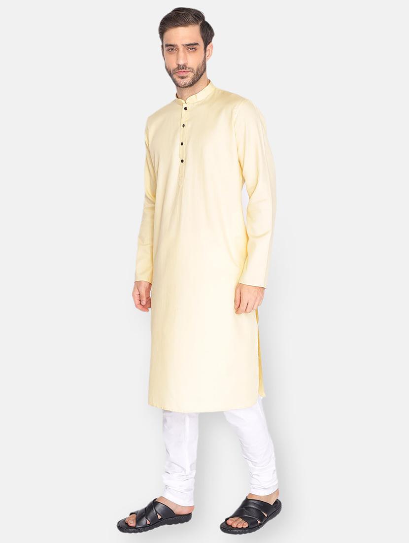 men mandarin neck solid long kurta - 21728889 - Standard Image - 2