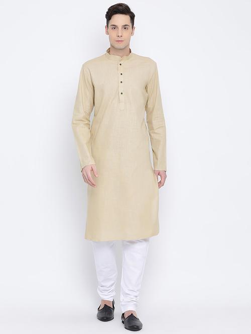 men solid mandarin neck kurta - 21728924 - Standard Image - 0