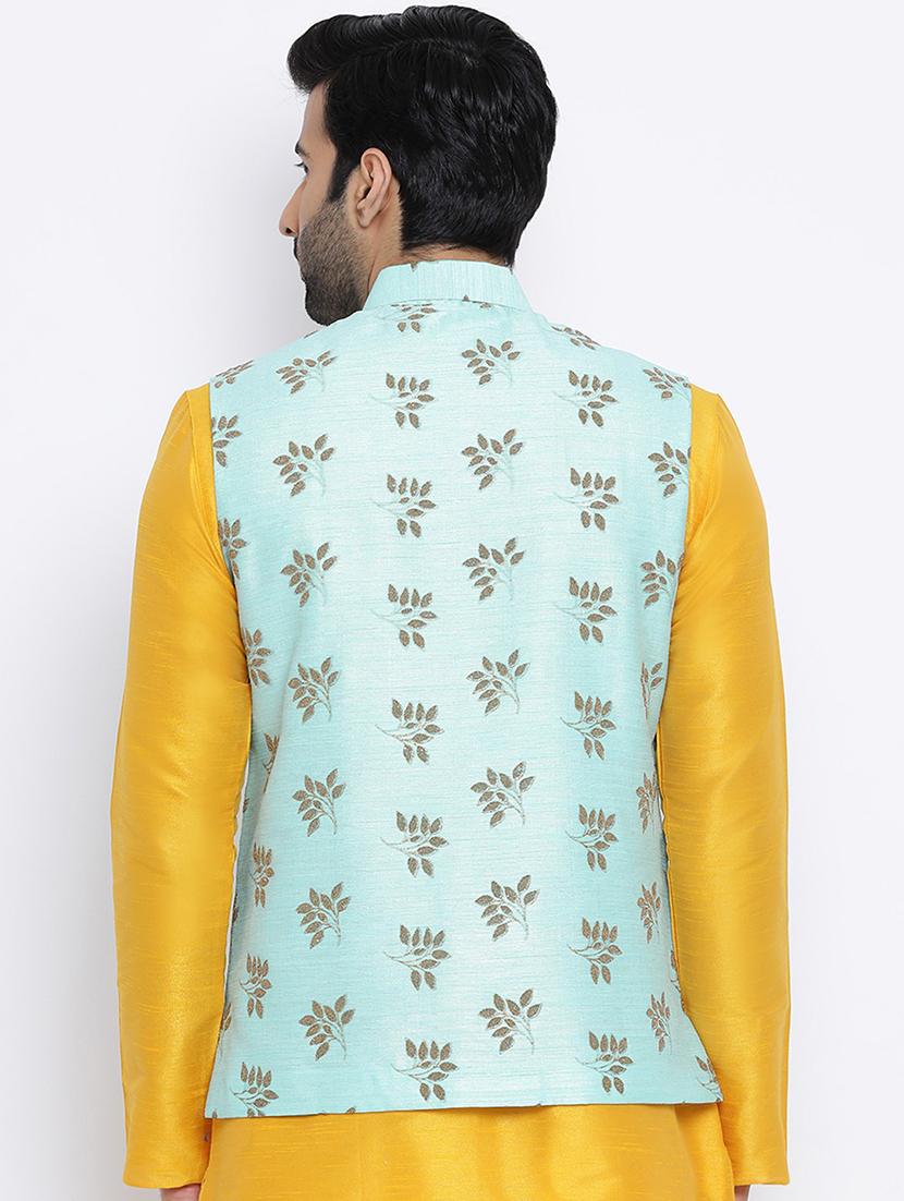 men printed sleeveless nehru jacket - 21729119 - Standard Image - 2