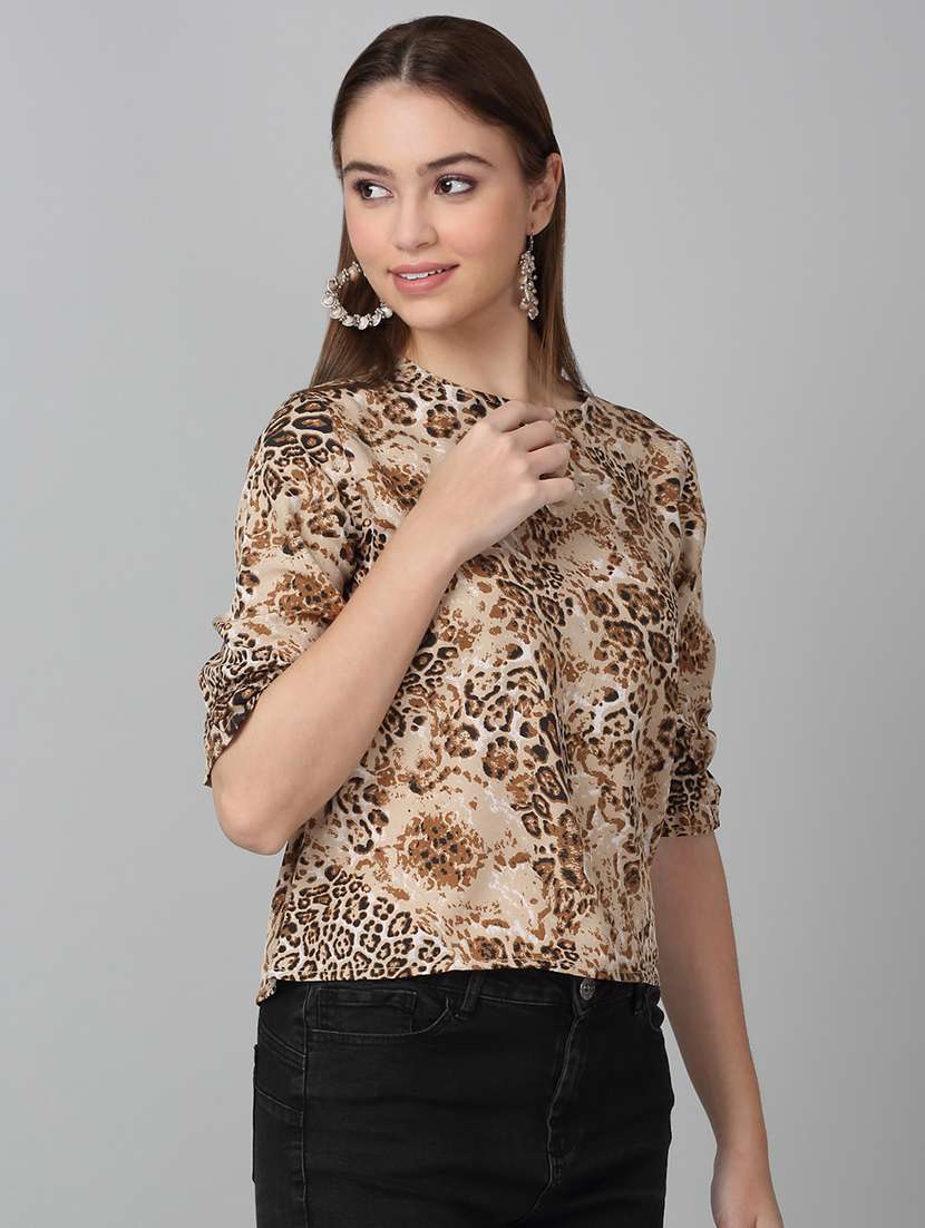 women printed round neck top - 21729165 -  Standard Image - 2