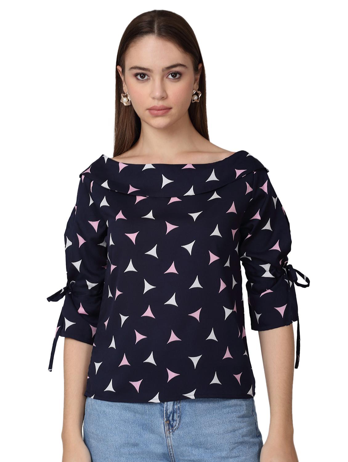 women printed three quarter sleeves regular top - 21729168 - Zoom Image - 0