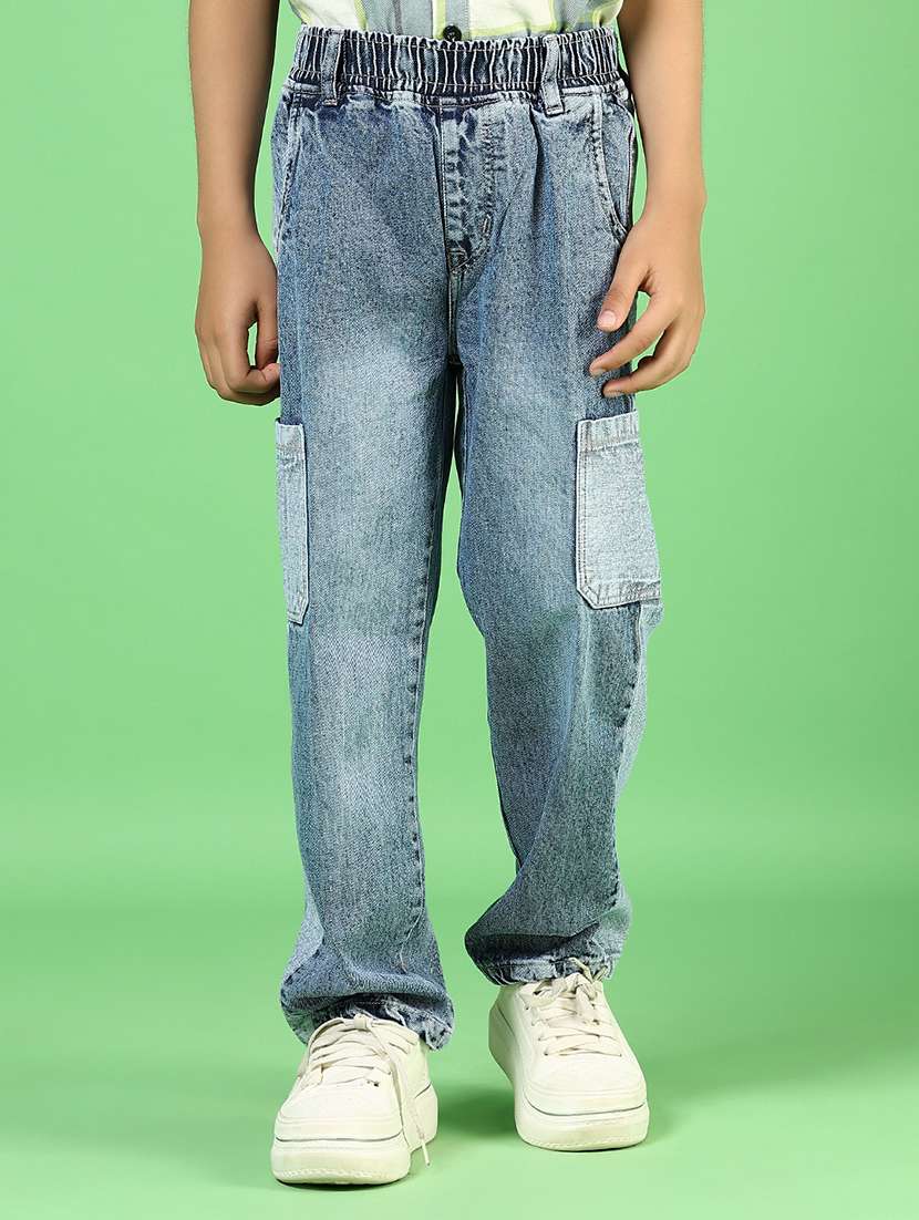 boys light blue mid rise cargo