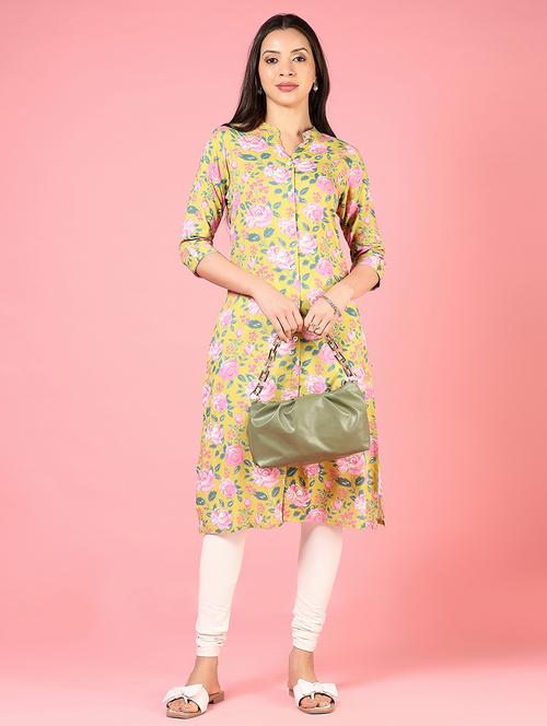 women three quarter sleeves straight kurta - 21729243 - Standard Image - 0