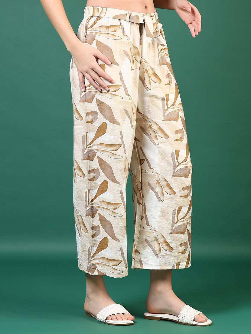 women printed mid rise straight palazzo - 21729277 - Standard Image - 2