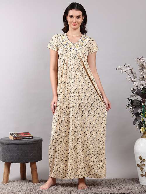 women printed short sleeve nighty  - 21729436 -  Standard Image - 0