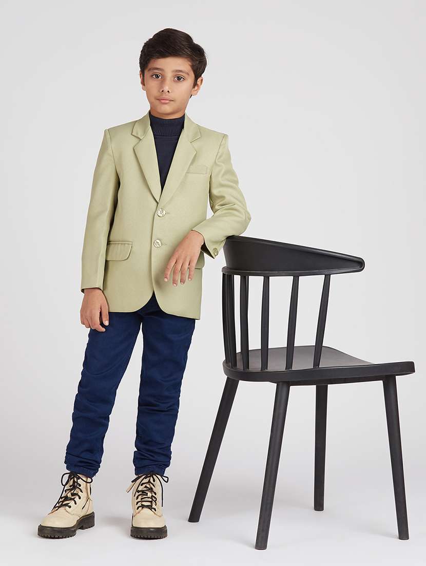 boys neo mint solid long sleeve blazer
