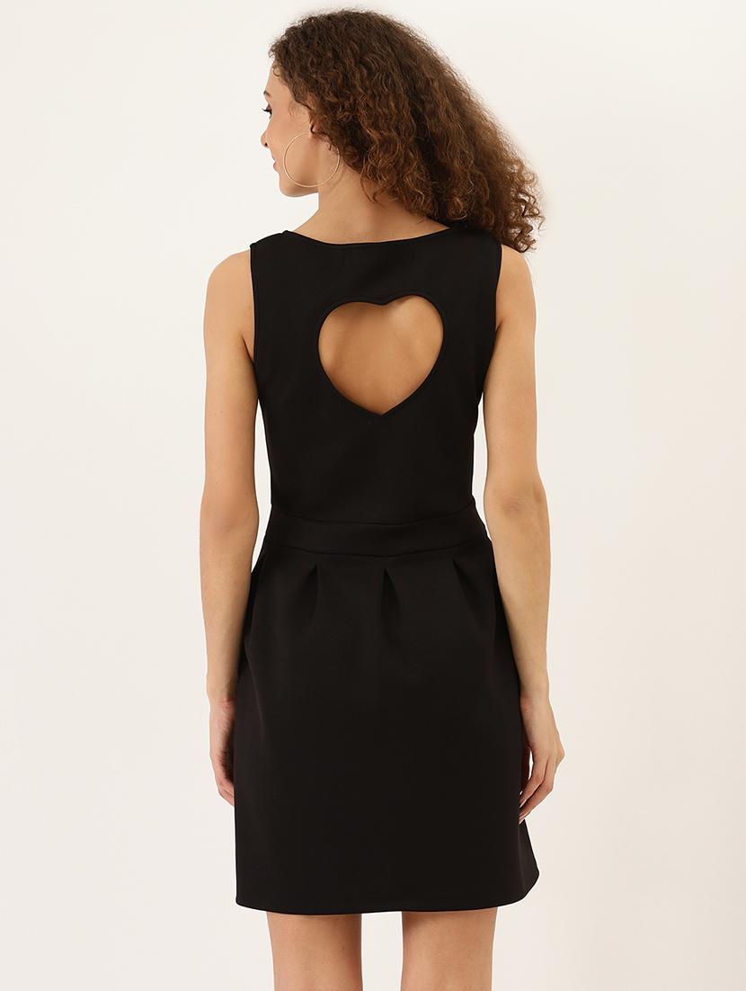 black solid a-line dress - 21729536 - Standard Image - 2