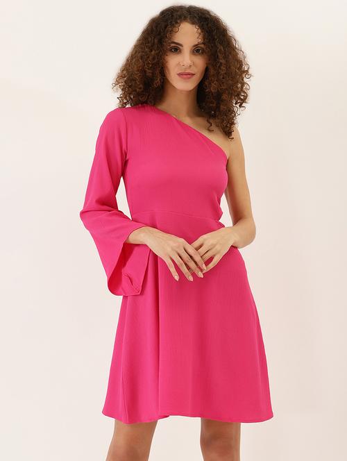 women pink solid a-line dress - 21729540 - Standard Image - 0