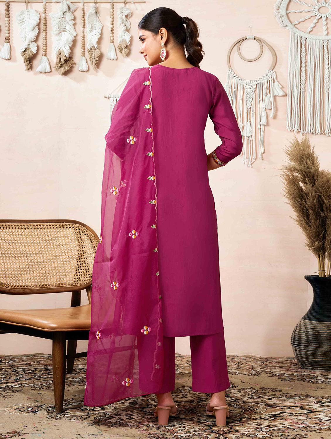 women embroidered kurta pant set with duaptta - 21729653 - Standard Image - 2